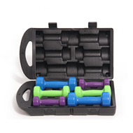 vinyl dipping dumbbell set with plastic case
